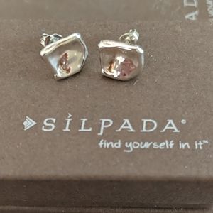 Silpada Hammered Square Post Earrings P1656
